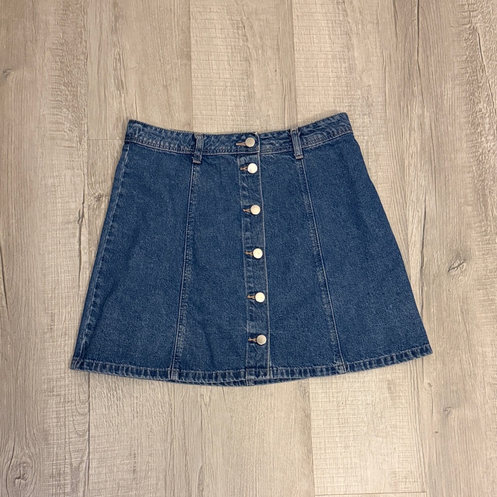 H&M Blue Denim A-Line Skirt